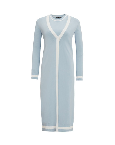 T25Y-0003 Classic Cardigan Tunic Set with Color Stripes - 6
