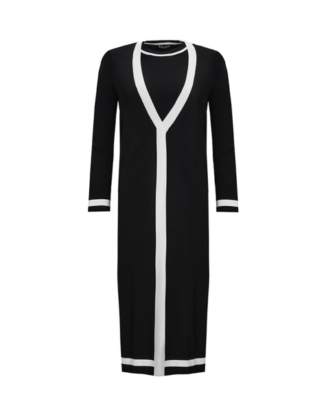 T25Y-0003 Classic Cardigan Tunic Set with Color Stripes - 10
