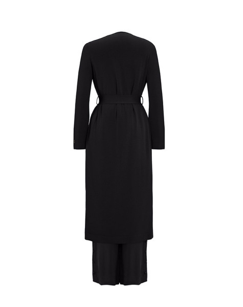 Şal Yaka Cupro Triko Hırka-Tunik Siyah Takım - 2