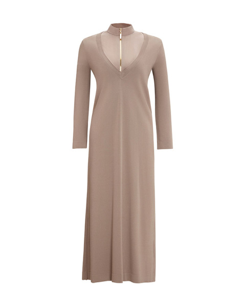  T25Y-0010 Zipper Collar Knitwear Dress - 4