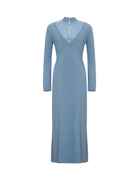  T25Y-0010 Zipper Collar Knitwear Dress - 6