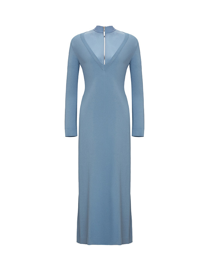  T25Y-0010 Zipper Collar Knitwear Dress - 6