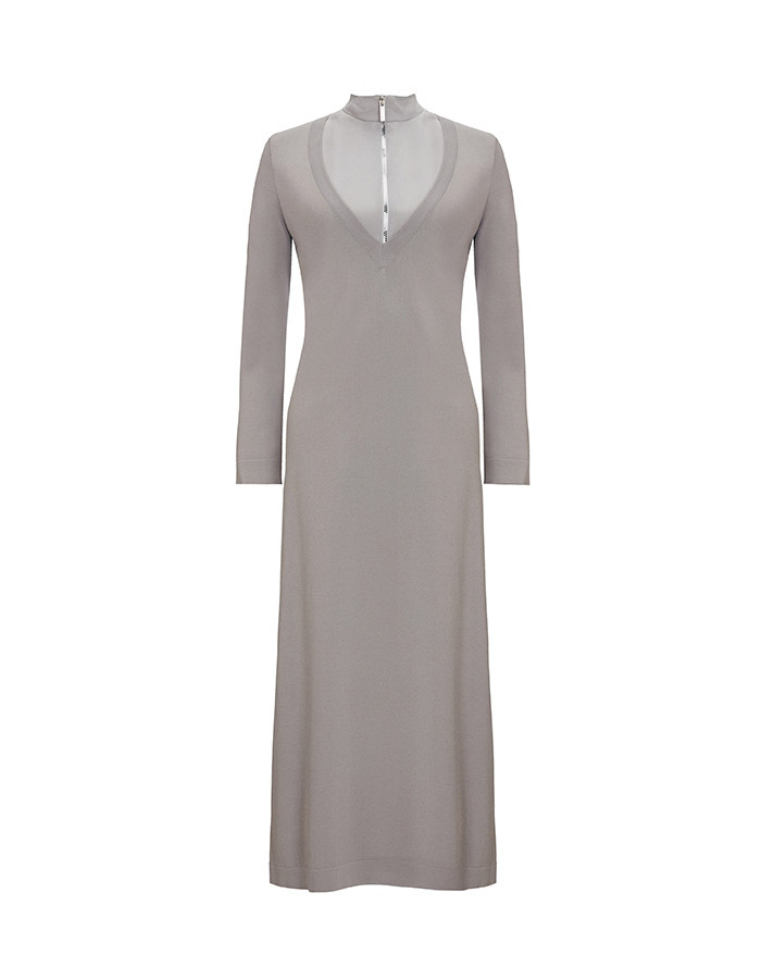  T25Y-0010 Zipper Collar Knitwear Dress - 8