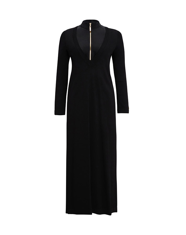  T25Y-0010 Zipper Collar Knitwear Dress - 12