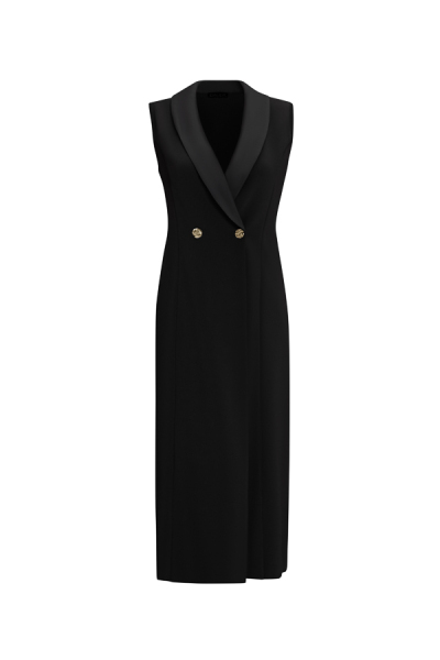 T25Y-1002 Cupro Yaka Düğmeli Şık Yelek 1318-ANTHRACITE - 12