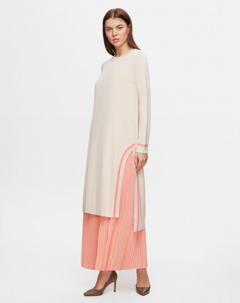 T25Y-2001 Solid Color Pleated Chiffon Skirt - 2