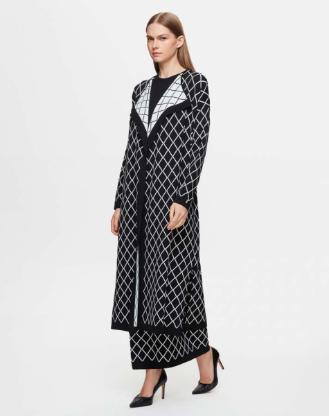 T25Y-2002 Diamond Sliced ​​Knitwear Skirt - 1