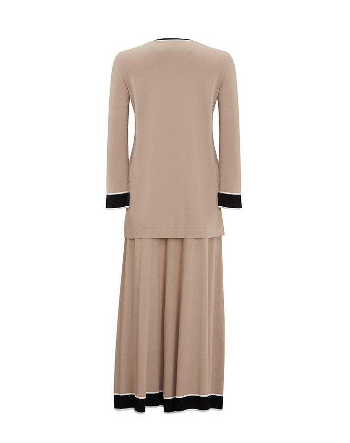T25Y-2005 Knitwear Flared Skirt with Color Stripes - 8