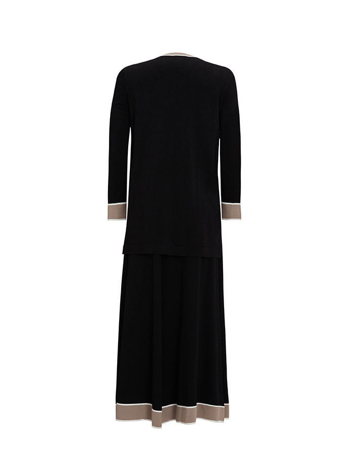 T25Y-2005 Knitwear Flared Skirt with Color Stripes - 11