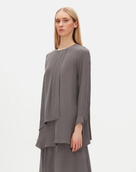 Verev Kesim Cupro Kloş Antrasit Etek - 3