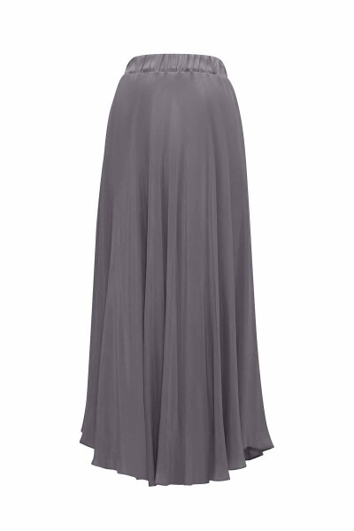 Verev Kesim Cupro Kloş Antrasit Etek - 5