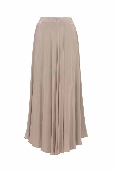 Verev Kesim Cupro Kloş Siyah Etek - 4