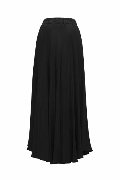 Verev Kesim Cupro Kloş Siyah Etek - 9