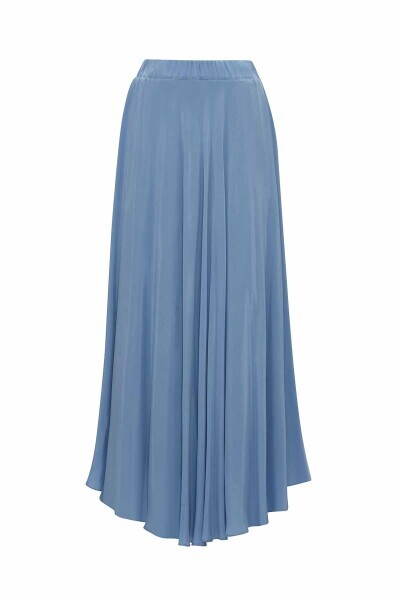 Verev Kesim Cupro Kloş Siyah Etek - 11