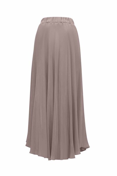 Verev Kesim Cupro Kloş Siyah Etek - 14