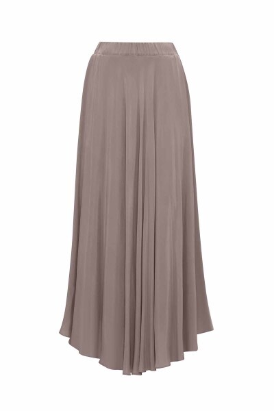 Verev Kesim Cupro Kloş Vizon Etek - 2