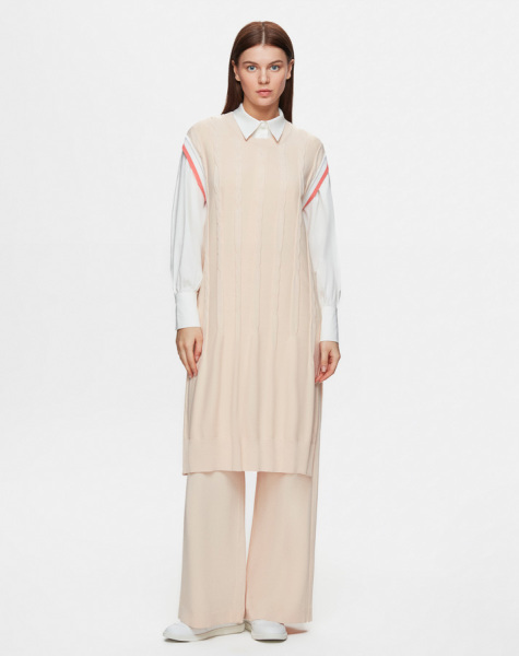 Balon Kol Poplin Ekru Gömlek - Miss Dalida