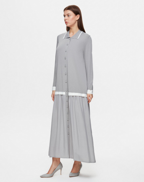 T25Y-4002 Cupro-Knitwear Shirt Dress - 2