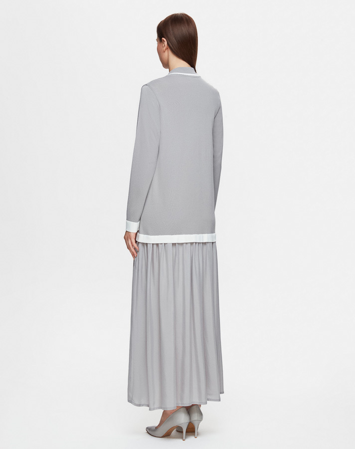  T25Y-4002 Cupro-Knitwear Shirt Dress - 3