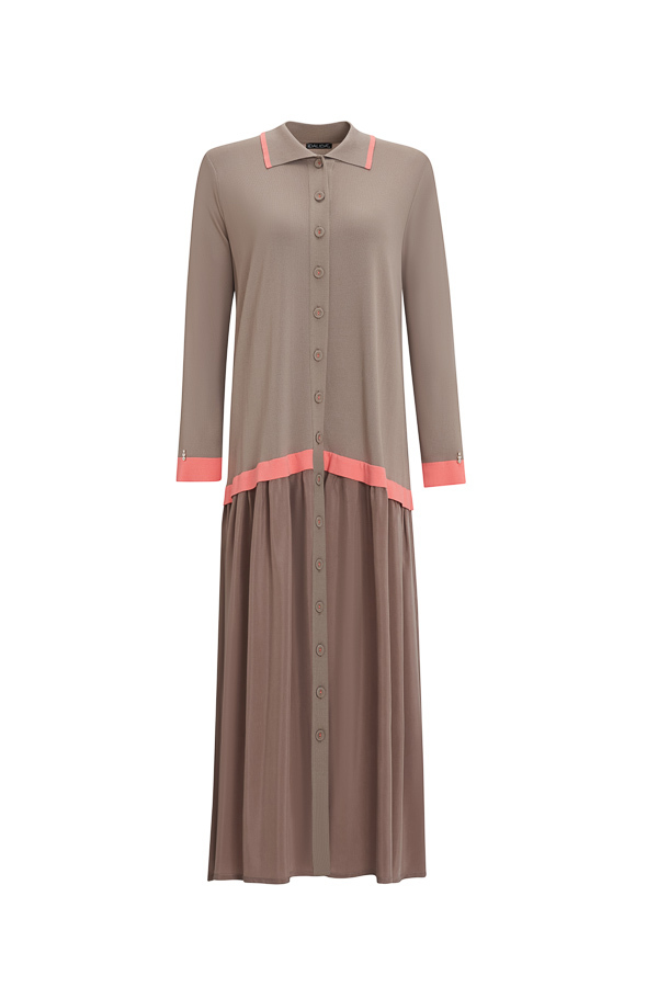  T25Y-4002 Cupro-Knitwear Shirt Dress - 4