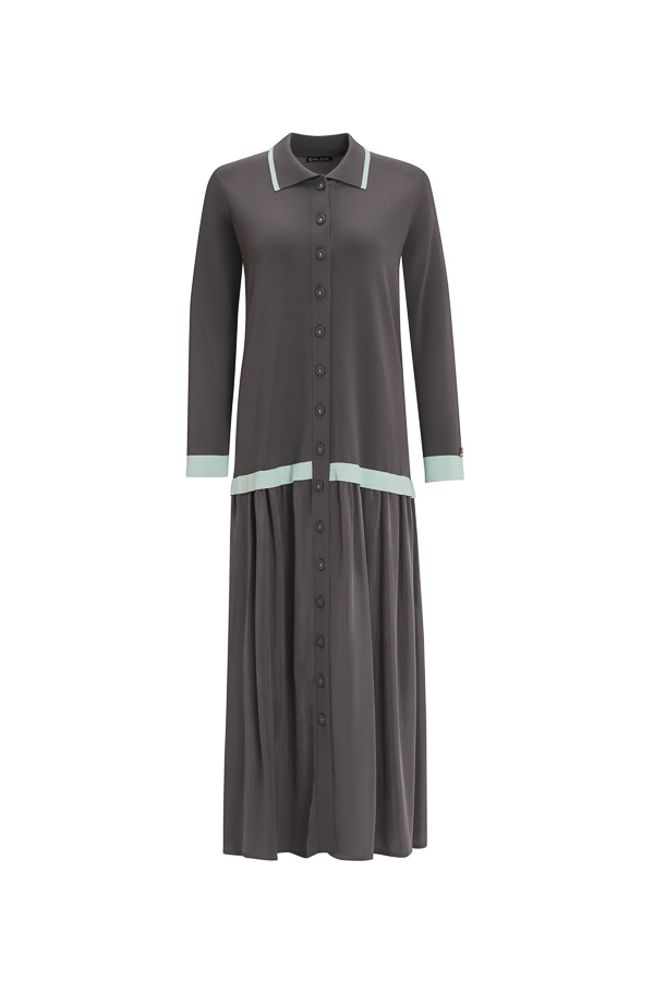  T25Y-4002 Cupro-Knitwear Shirt Dress - 10