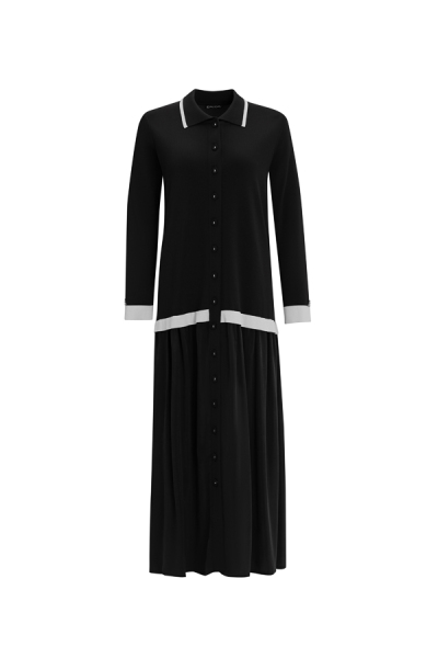  T25Y-4002 Cupro-Knitwear Shirt Dress - 12