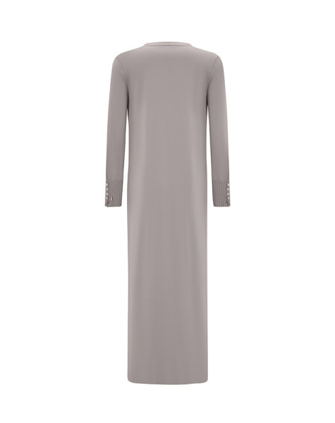 Renk Detaylı Kolsuz Triko Gri İç Elbise - 2