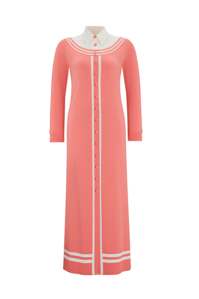 T25Y-4038 Poplin Shirt Collar Detailed Knitwear Dress - 5