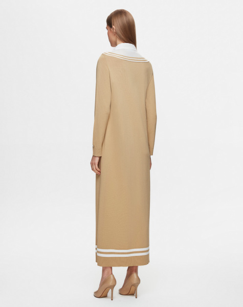 T25Y-4038 Poplin Shirt Collar Detailed Knitwear Dress - 4
