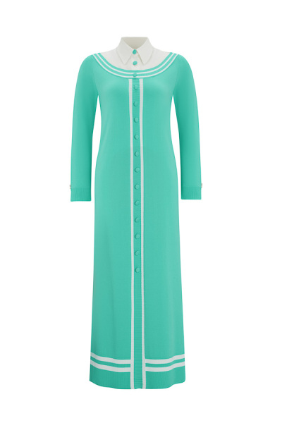 T25Y-4038 Poplin Shirt Collar Detailed Knitwear Dress - 7