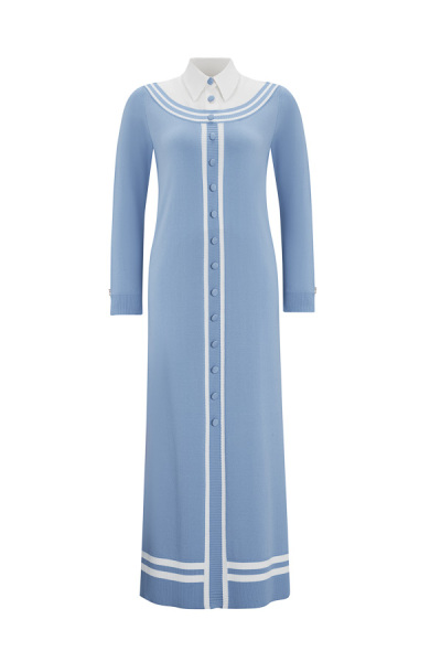T25Y-4038 Poplin Shirt Collar Detailed Knitwear Dress - 9