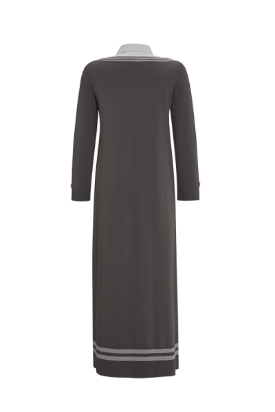 T25Y-4038 Poplin Shirt Collar Detailed Knitwear Dress - 12