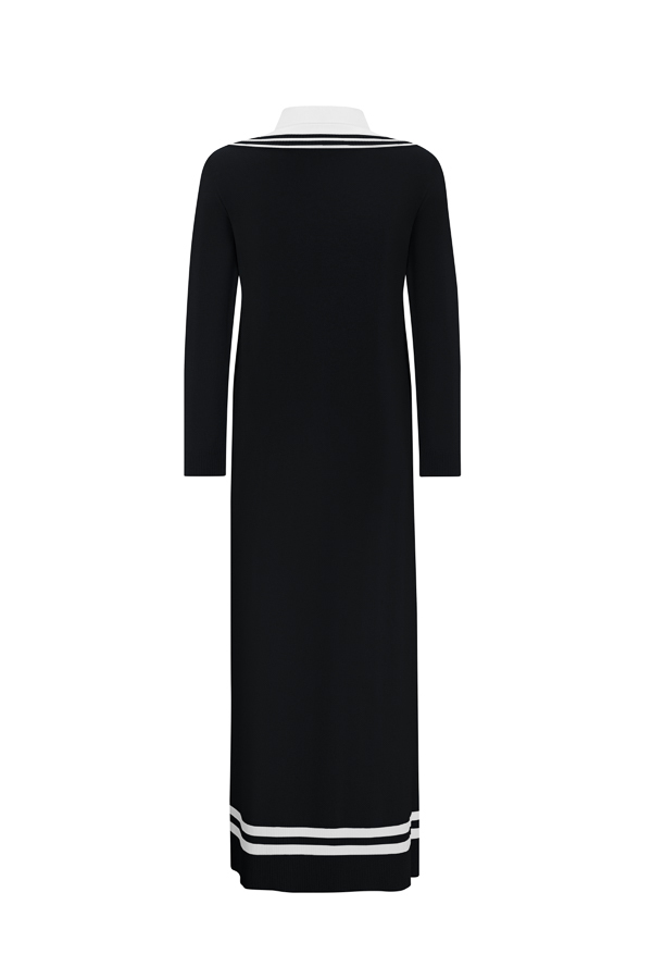 T25Y-4038 Poplin Shirt Collar Detailed Knitwear Dress - 14