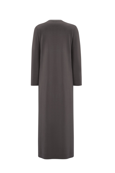 T25Y-4041 Çiçek Broşlu Triko Elbise - 5