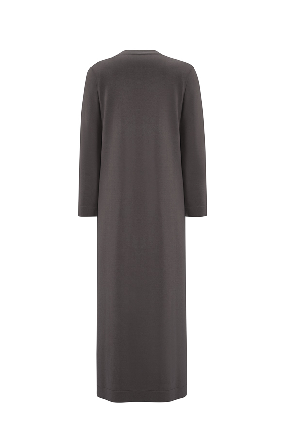 T25Y-4041 Çiçek Broşlu Triko Elbise - 5