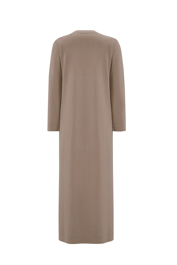 T25Y-4041 Çiçek Broşlu Triko Elbise - 13