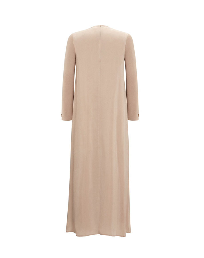 T25Y-4052 Cupro Dress with Buttons on the Sides - 5