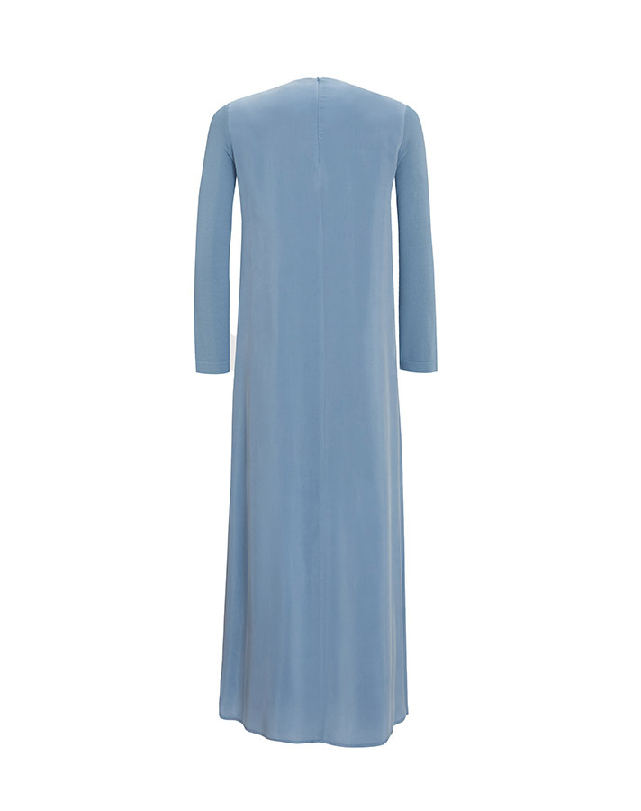 T25Y-4052 Cupro Dress with Buttons on the Sides - 7