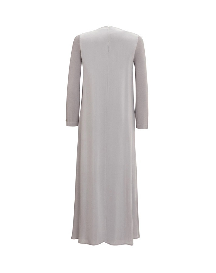 T25Y-4052 Cupro Dress with Buttons on the Sides - 9