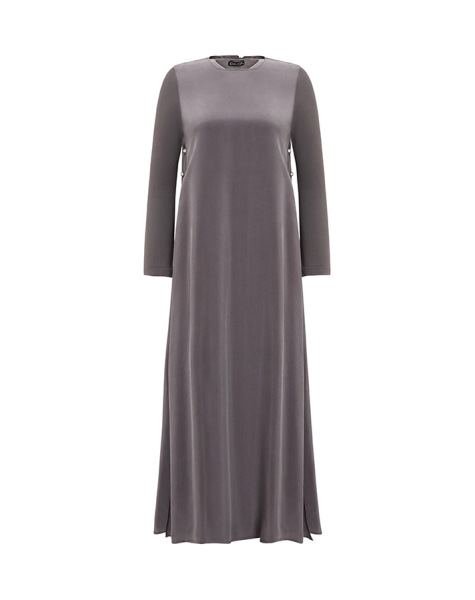 T25Y-4052 Cupro Dress with Buttons on the Sides - 10
