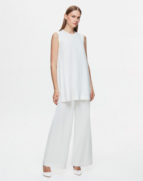 Basic Kolsuz Triko Ekru Tunik - 1