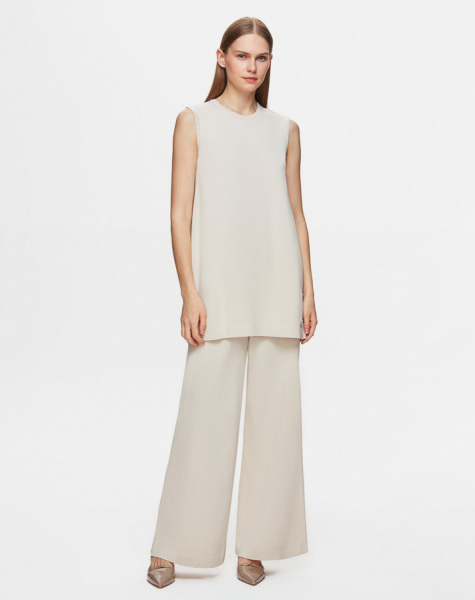 Basic Kolsuz Triko Kum Rengi Tunik 