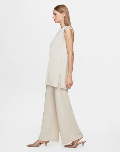 Basic Kolsuz Triko Kum Rengi Tunik - 2