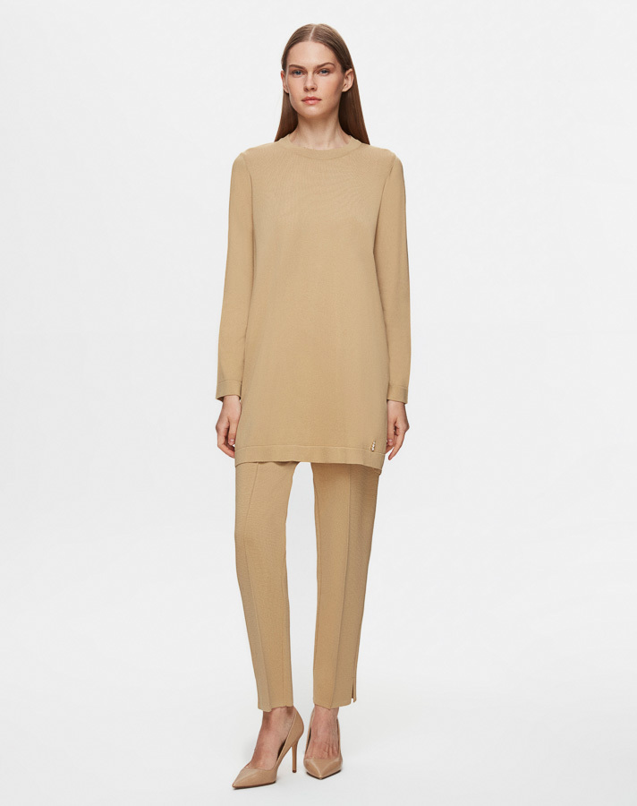 T25Y-6001 Long Sleeve Basic Knitwear Tunic - 1