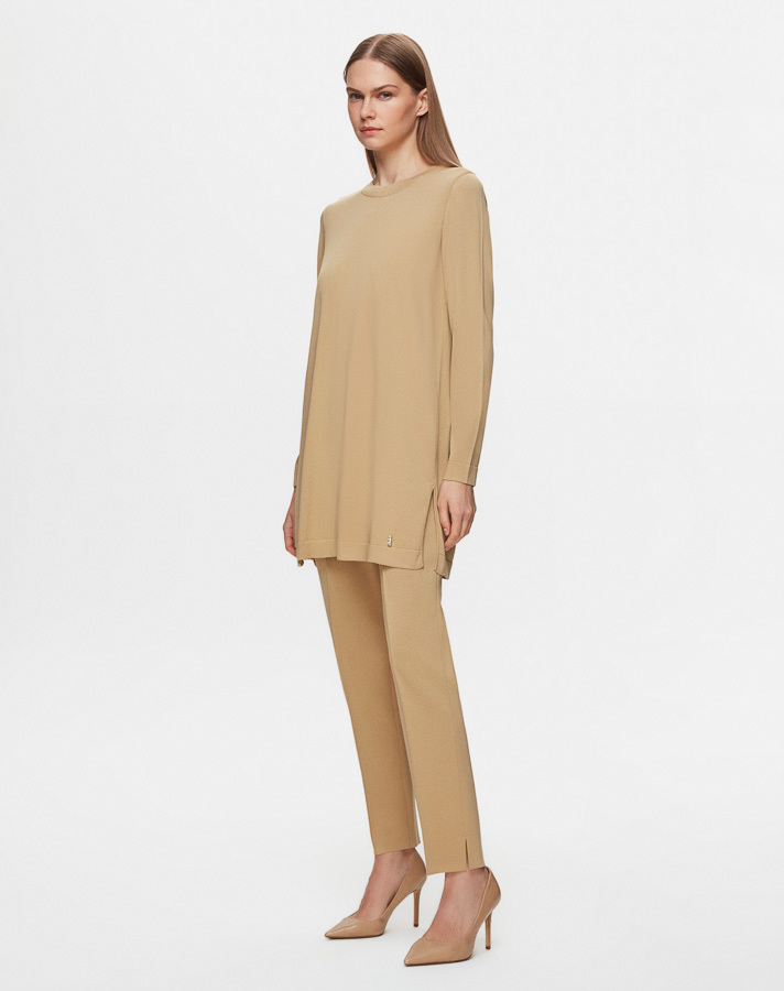 T25Y-6001 Long Sleeve Basic Knitwear Tunic - 2