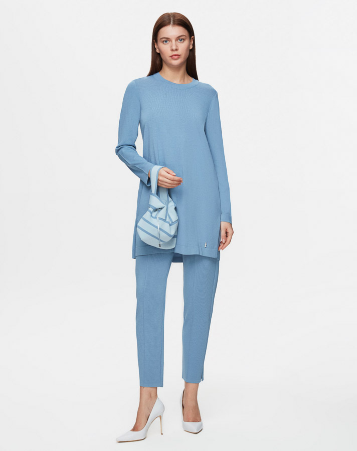 T25Y-6001 Long Sleeve Basic Knitwear Tunic - 25