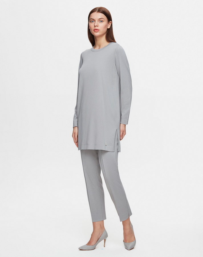 T25Y-6001 Long Sleeve Basic Knitwear Tunic - 40