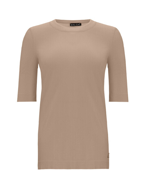 Kısa Kollu Triko Taş Rengi Basic - 1