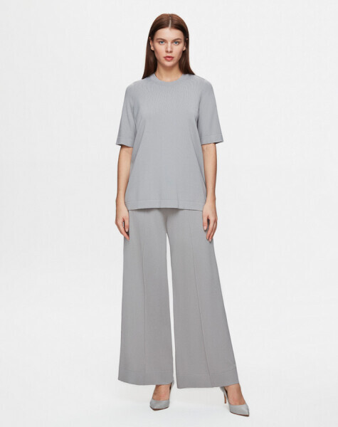 Kısa Kollu Triko Basic Gri Tunik 