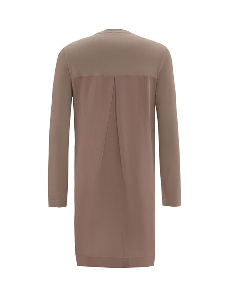 T25Y-6011 Knitwear Tunic with Cupro on the Back and Rose Brooch on the Front - 6